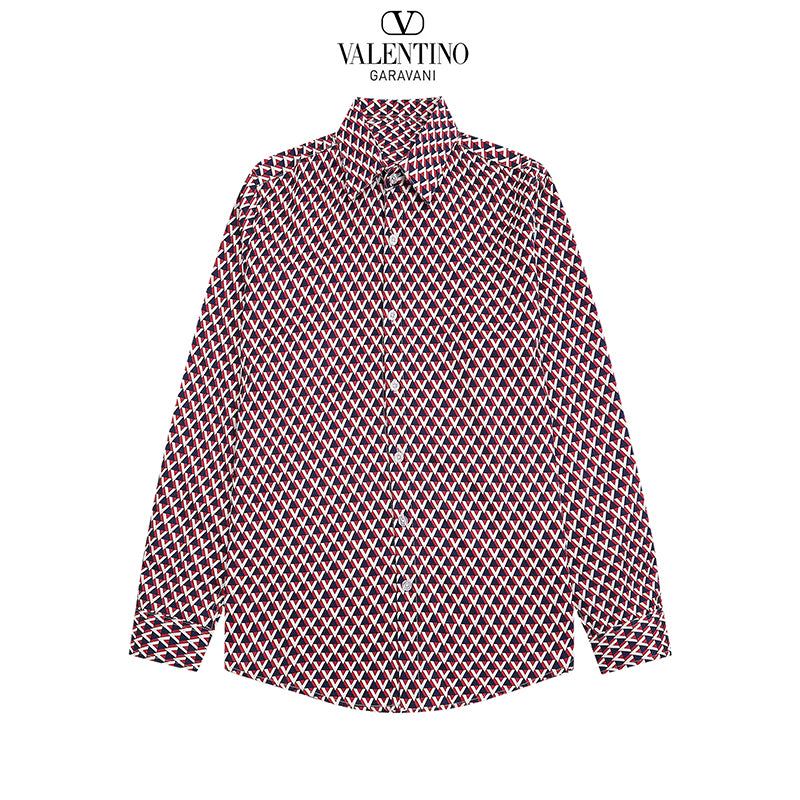 Valentino Men Women Fashion Business Casual Lapel Shirts Button 