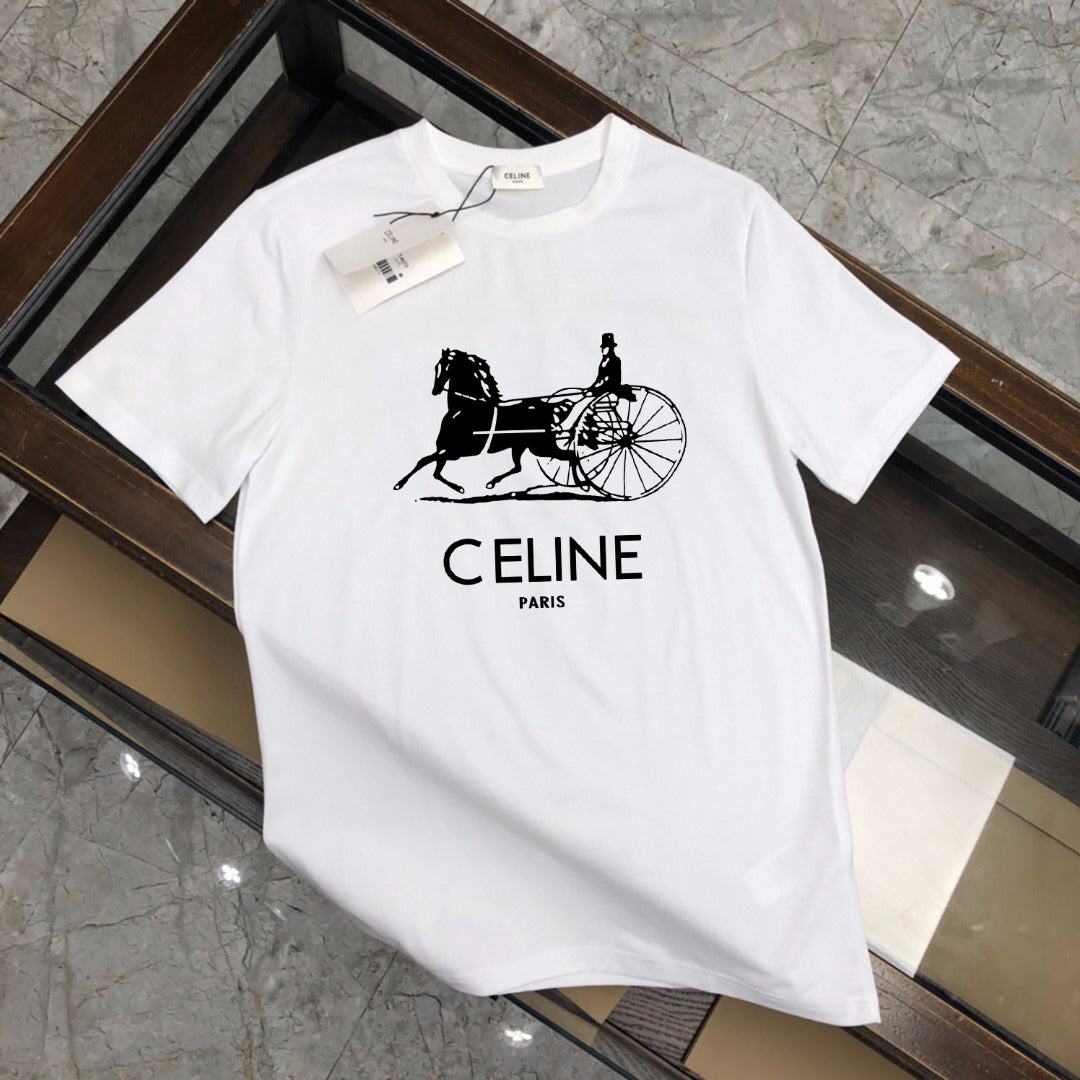 Celine Fashion Casual Simple Men Short Sleeve T-Shirt Tops Polo 
