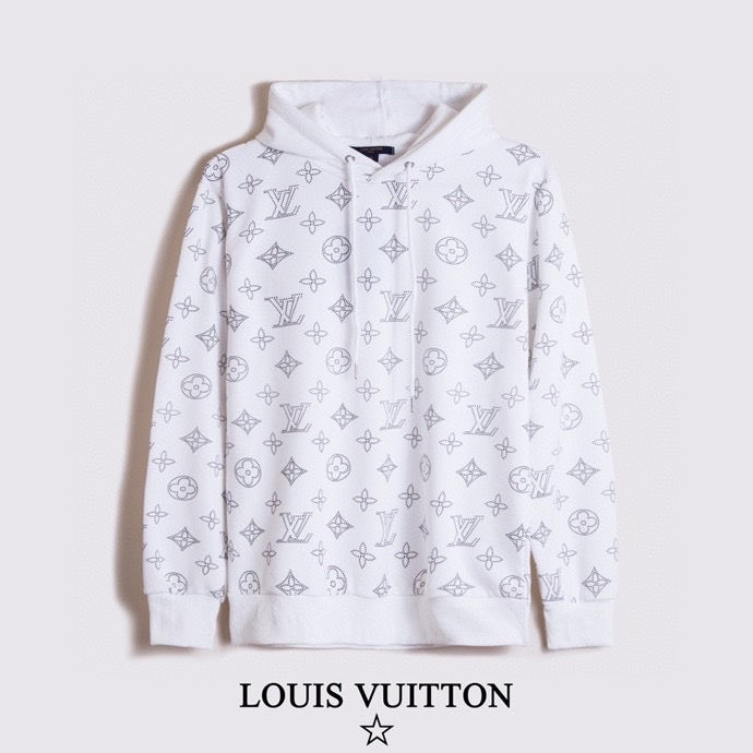 LV Louis Vuitton Men Women Fashion Long Sleeves Hooded Top Pullo