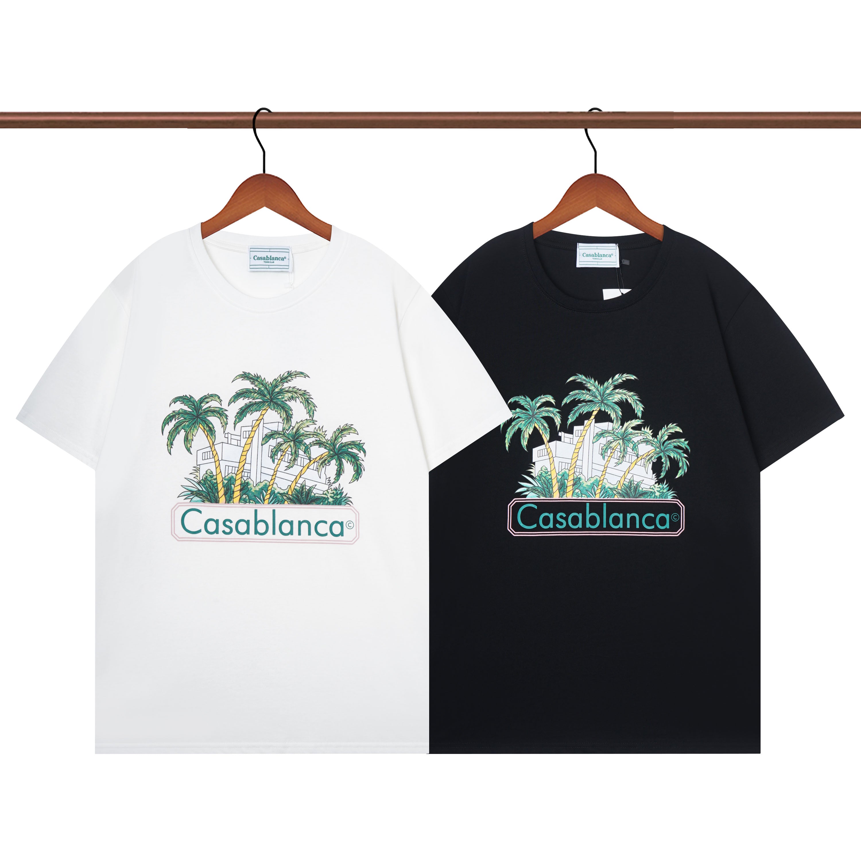 Casablanca Fashion Casual Simple Men Short Sleeve T-Shirt Tops P