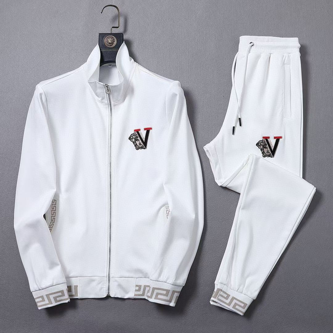 Versace Sports Suit Cardigan Stand Collar JacketMen Simple Versa