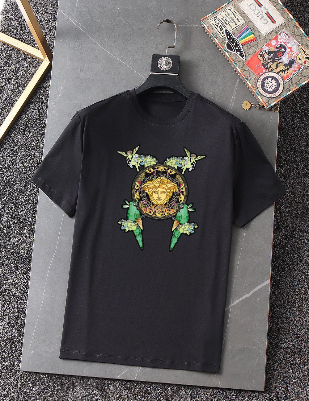 Versace Fashion Casual Simple Men Short Sleeve T-Shirt Tops Polo