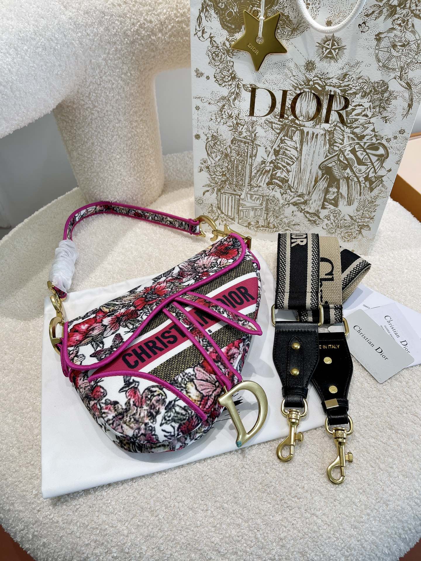 DIOR Fashion Saddle Bag Ladies Shopping Satchel Crossbody Should