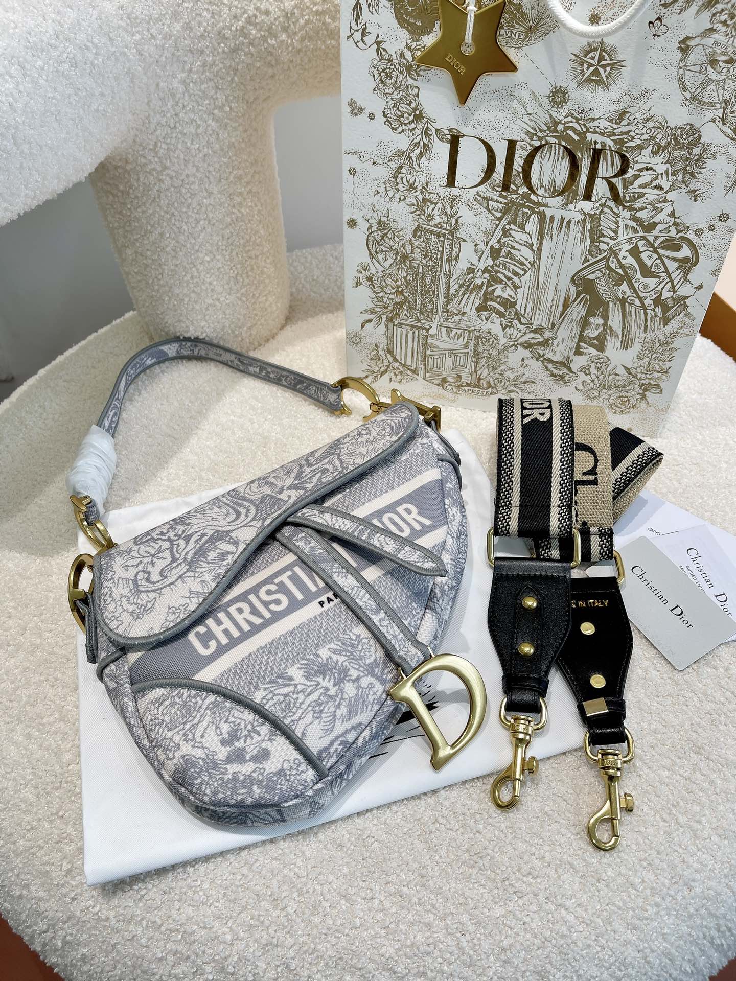 DIOR Fashion Saddle Bag Ladies Shopping Satchel Crossbody Should