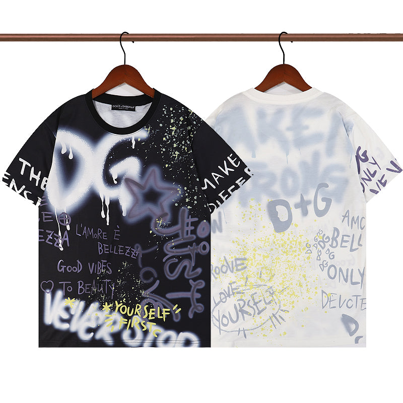 Dolce & Gabbana D&G Summer New T-Shirt Round Neck Short-