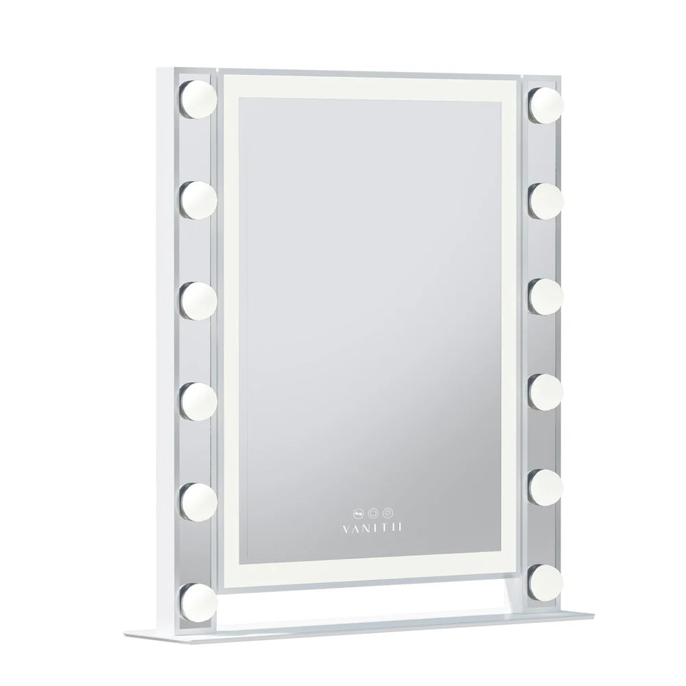 VanitiGlow Studio – Rectangular LED Vanity Mirror with Hollywood Bulbs