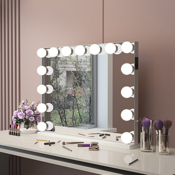 vanity mirror with bluetooth speaker and lights