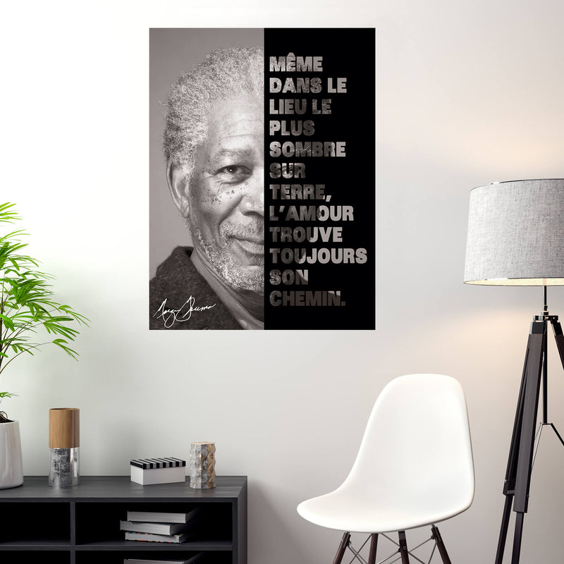 Morgan Freeman Poster Imprime Sur Metal Citation Inspireplate