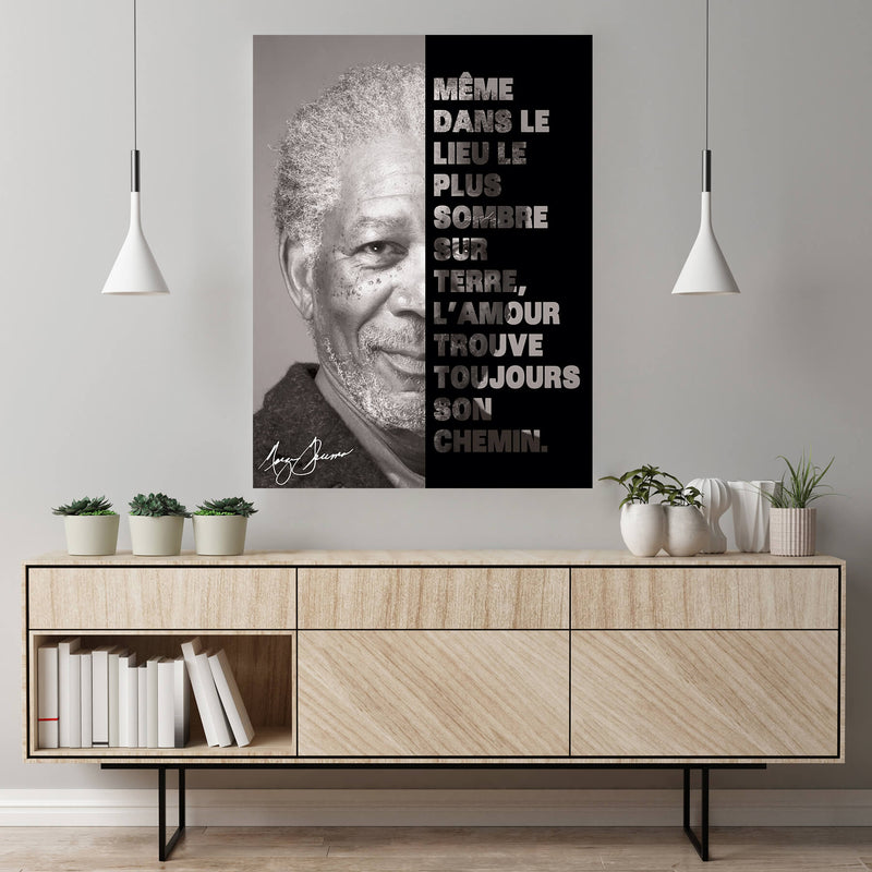 Morgan Freeman Poster Imprime Sur Metal Citation Inspireplate