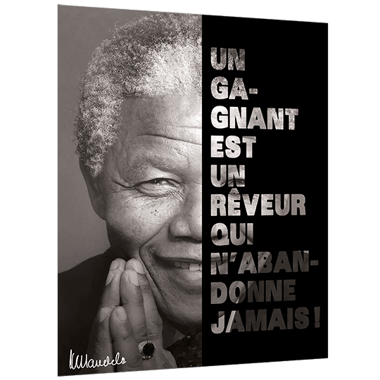 Nelson Mandela Poster Imprime Sur Metal Citation Inspireplate