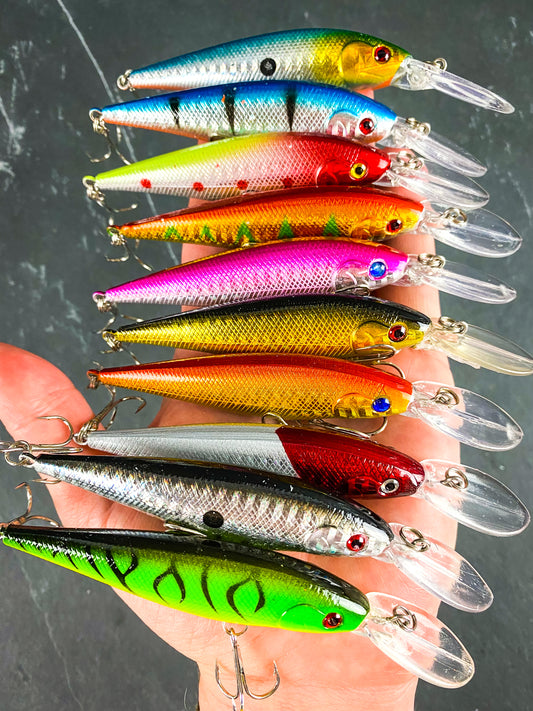 Rattling Skinny Long Sinking Crankbait Fishing Lure Set 5pcs Fishing Lure  Set Bass Fishing Lure Set Gifts for Him Gifts for Dad -  Canada