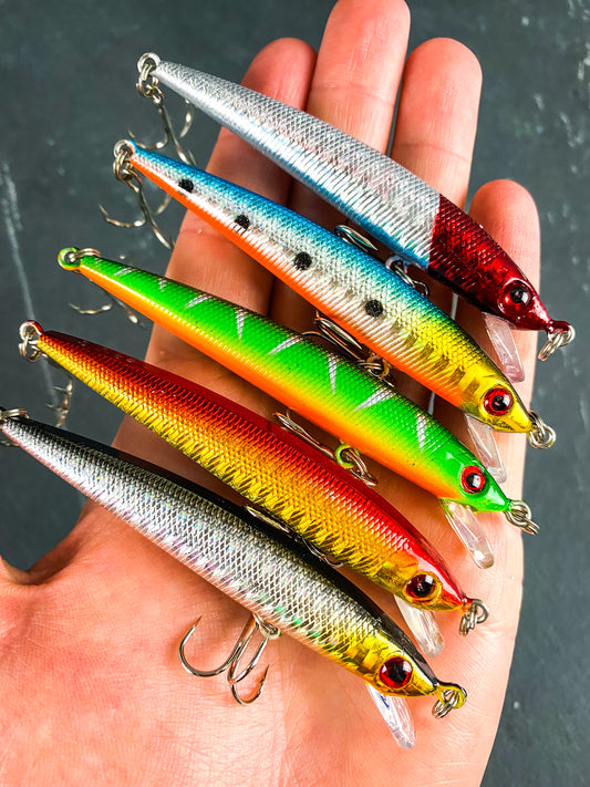 5 pcs Extra Large Rattling Topwater Popper Floating Fishing Lures