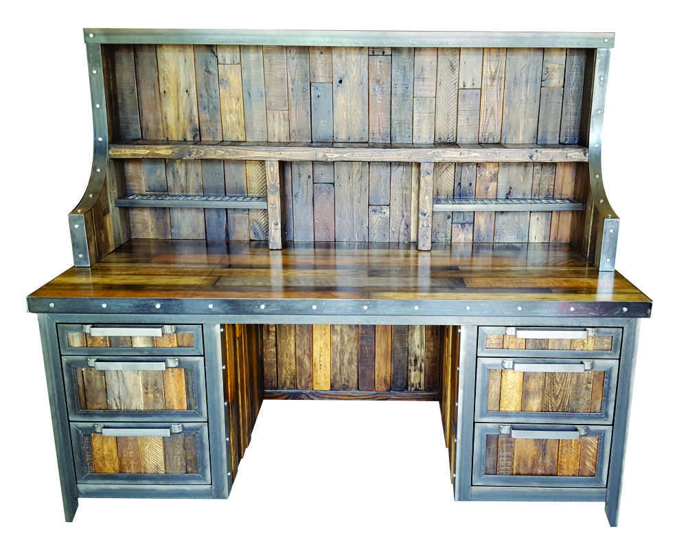 Reclaimed Wood Industrial Desk Industrial Reclaimed Wood 