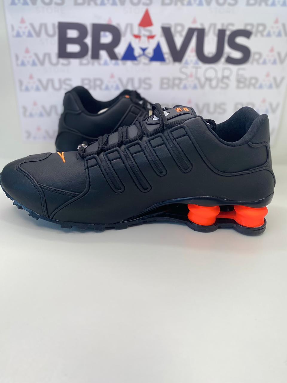 nike shox nz preto e laranja