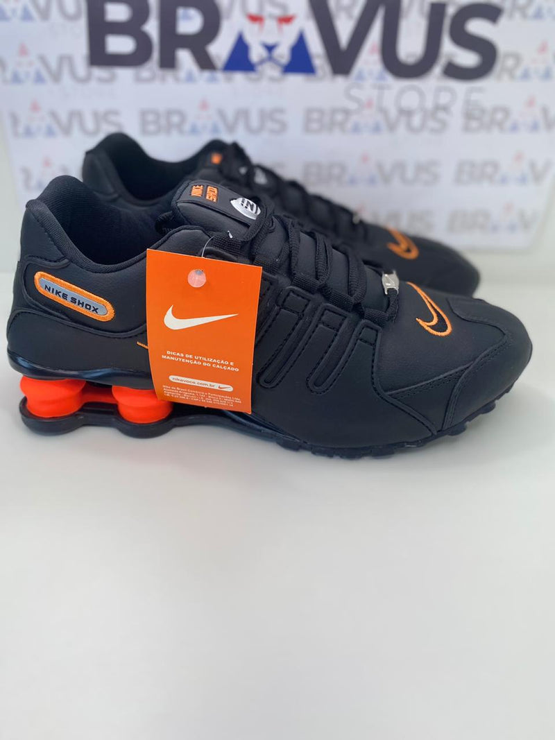 nike shox nz preto e laranja