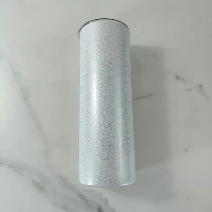 Light Silver Glitter Sublimation Tumbler - 20oz