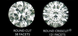 Christopher Designs Crisscut diamond compared to typical round cut diamond