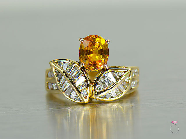 Buy Vintage Yellow Sapphire & Diamond flower Design Ring