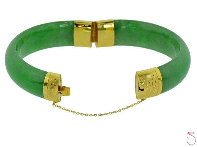 jade and gold bangle bracelet