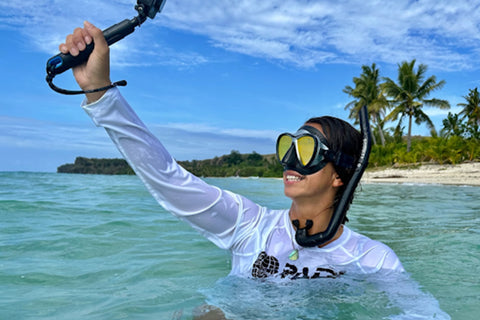 Scuba jewelry is multi-functional and can be worn with an exposure rashguard or even a sun hat.