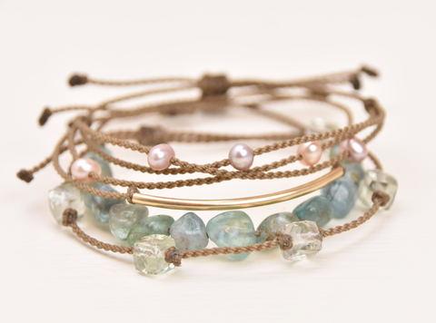 Pack the Crystal Dreams bracelet stack which is full of crystals and gemstones that will help you along your adventure.
