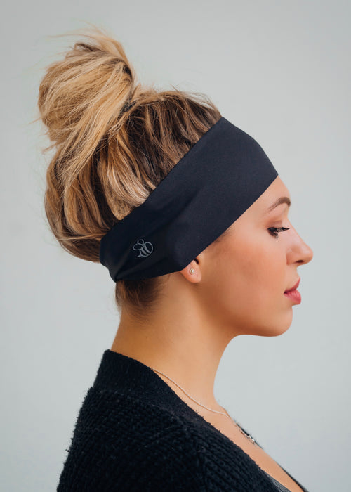 Black Yoga Headband  MandaBees – MandaBees Headbands