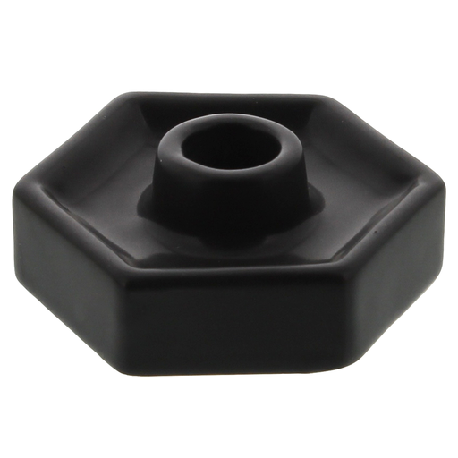 Hexagon Ceramic Taper Holder - Matte Black