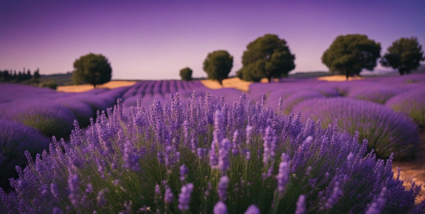 Campo de lavanda em flor