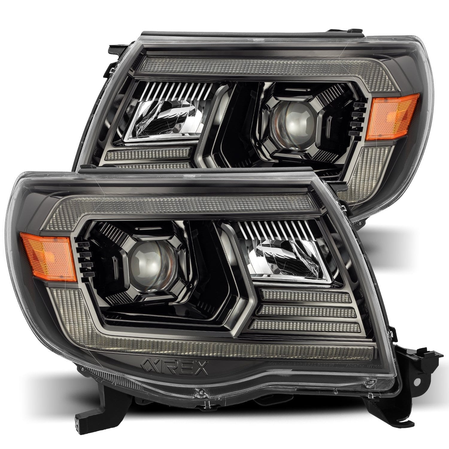 ALPHAREX 2005-2011 Toyota Tacoma PRO-Series Halogen Projector Headlights Alpha-Black