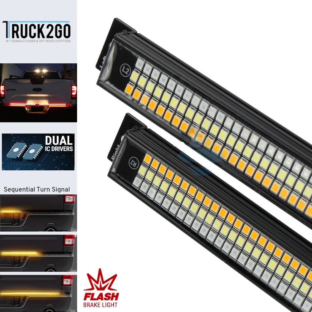 Buy Solid Beam Multi-Function Sequential Triple LED Tailgate Light Bar –  Truck2go