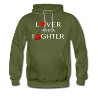 Lover And A Fighter Men's Premium Hoodie - olive green