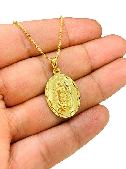 Cadena de la Guadalupe en Oro Laminado 14K Para Hombre / Yellow Gold F –  primejewelry269