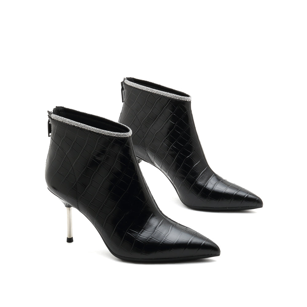 pointed toe heel ankle boots