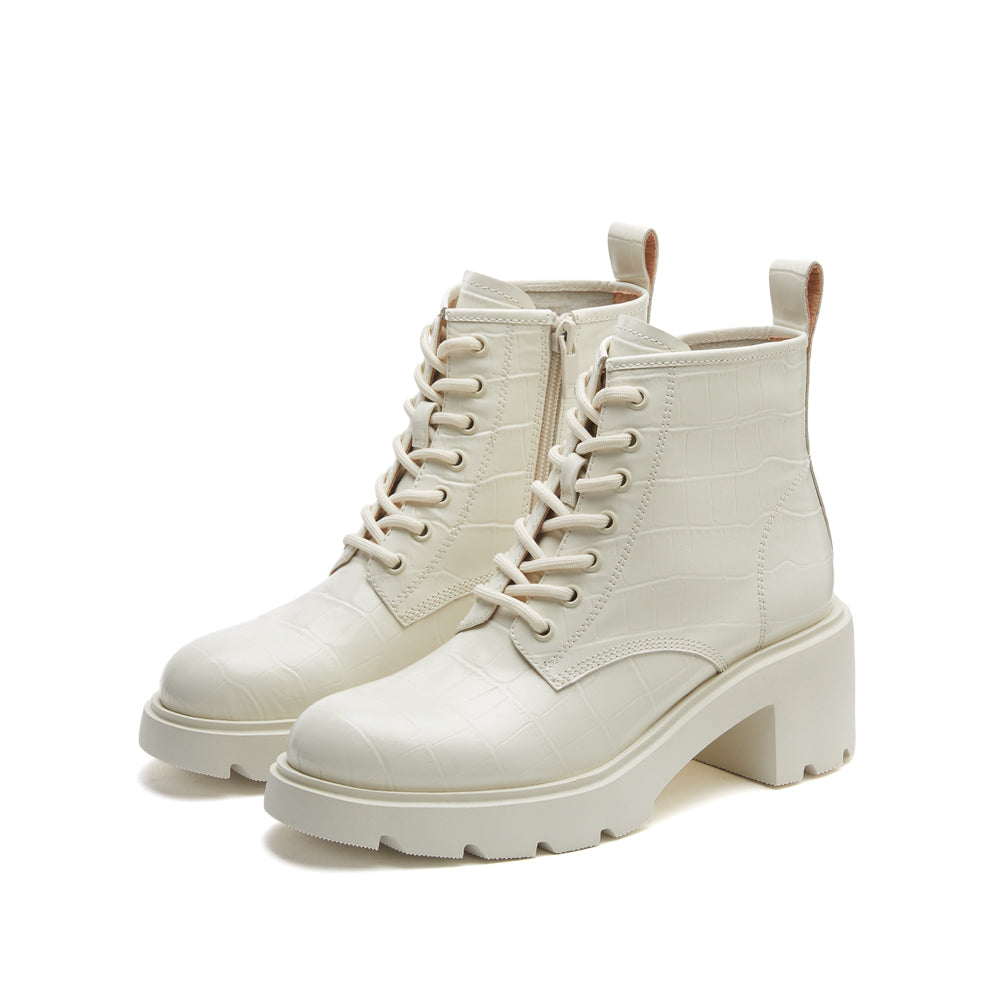 STACCATO - Official Site] CRYSTAL-EMBELLISHED LACE UP ANKLE BOOTS