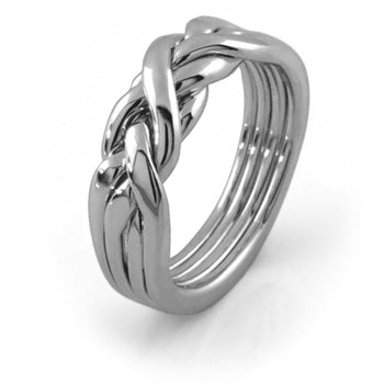 White Gold 4RG Puzzle Ring