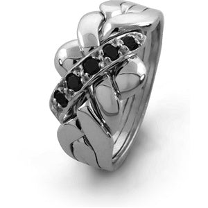 Black Diamond Puzzle Rings