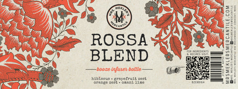 Rossa Blend Booze Infuser Bottle Recipe Guide - Mrs. Mekler's Mercantile - Recipes, Cohasset, Massachusetts
