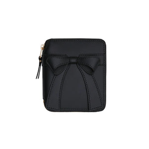 FULL ZIP AROUND WALLET - BIG BOW - BLACK - aligolden