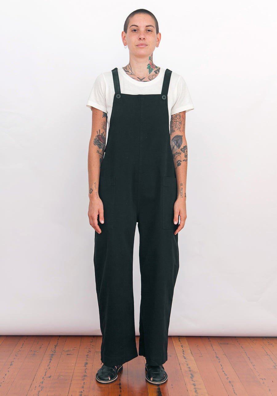 black jumper overalls