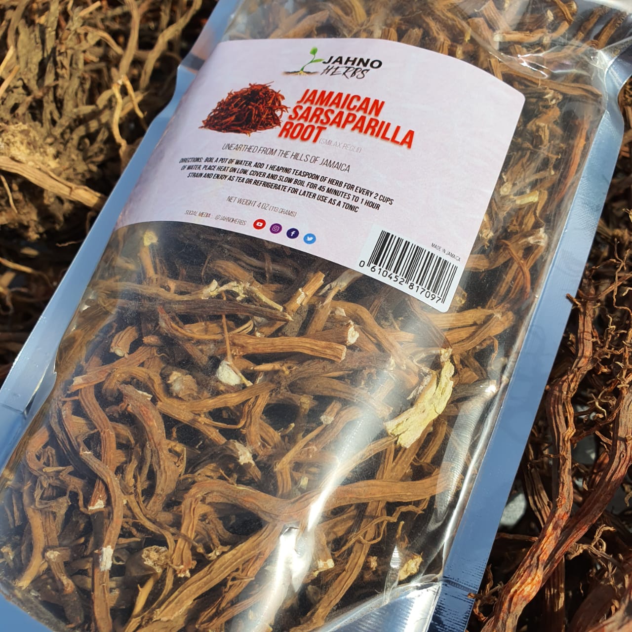 Sarsaparilla (Smilax regelii) Root, Cut and Sifted, Wild Harvested