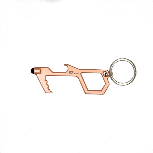 Rose Gold No Touch Door Opener Multitool With Stylus Tip Contactless Ez Open