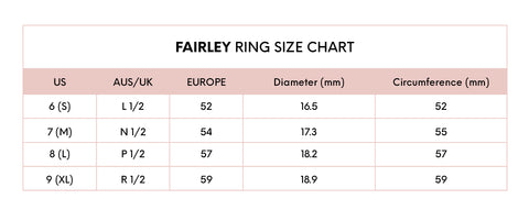 RING SIZE CHART – FAIRLEY