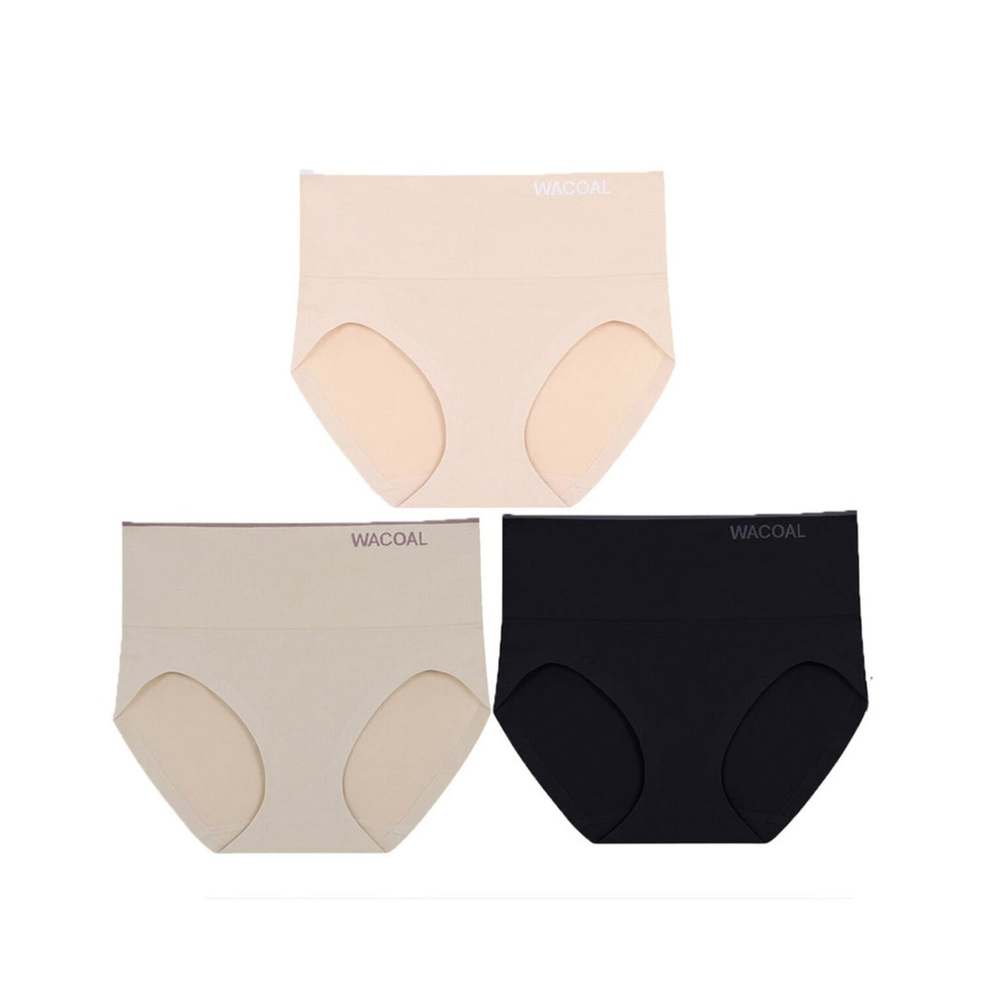 Wacoal H-fit secret support seamless underwear, full shape, Set of 5  pieces, model WU4F98, assorted colors (black 2-beige 2-ovaltine 1)