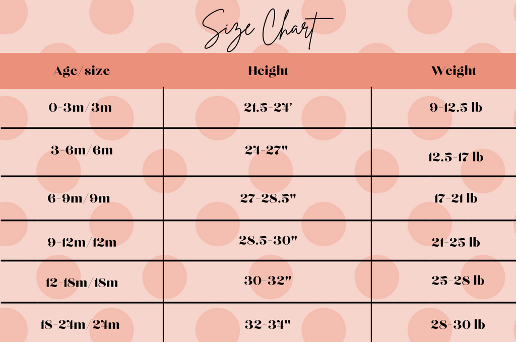 Sizing Guide – Jill Marie Baby Boutique
