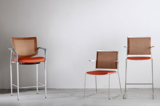 Bar Height Copper Mesh Seating and Side Chairs Available