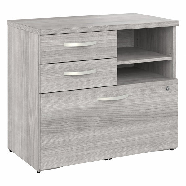 Bush Business Furniture Studio A Office Storage Cabinet with Drawers and Shelves Storm Gray