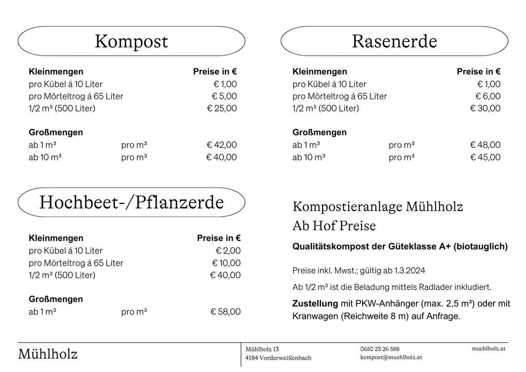 Preisliste Kompost Ab Hof