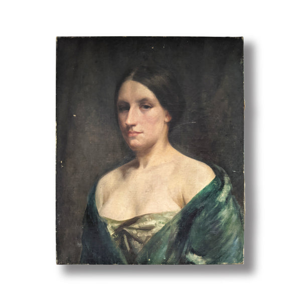 antique portrait woman victor menard