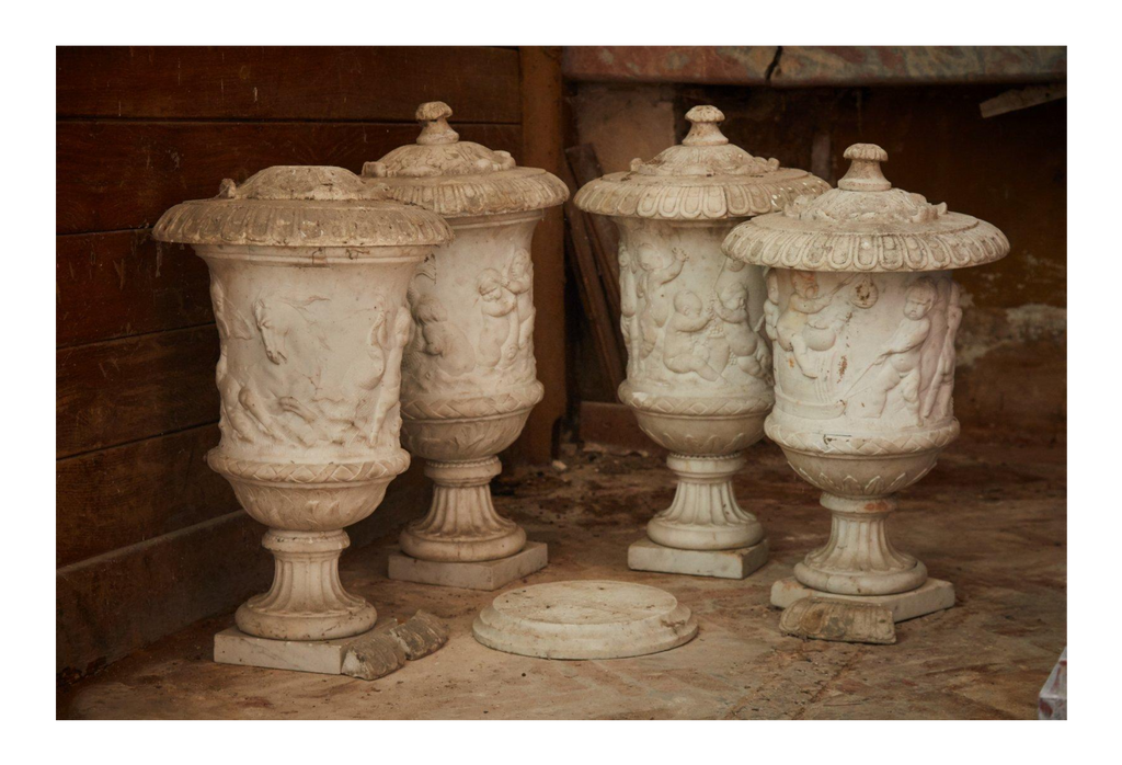 antique french marble vases