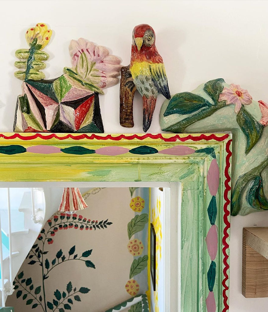 hand painted interiors birds and plants